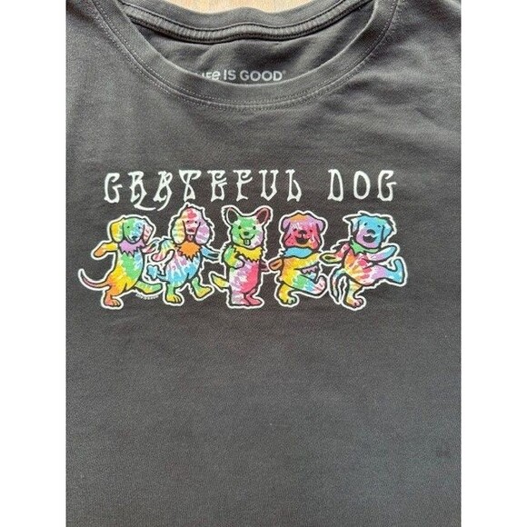 Grateful Dog Life Is Good Long Sleeve T Shirt Size XL Mens Black Tee - Picture 2 of 9